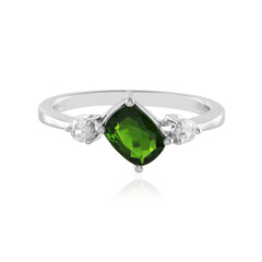 Bague en argent et Diopside de Russie