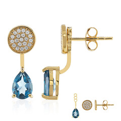 Boucles d'oreilles en argent et Topaze bleu de Londres