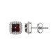 Boucles d'oreilles en argent et Grenat rouge