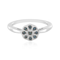 Bague en argent et Diamant bleu I2