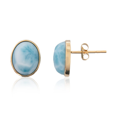 Boucles d'oreilles en or et Larimar