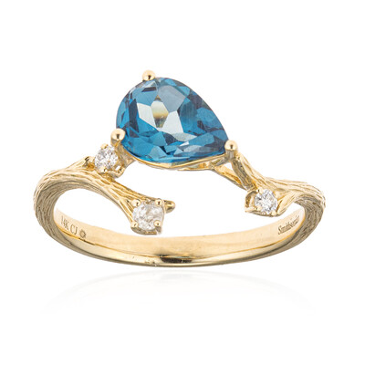 Bague en or et Topaze bleu de Londres (Smithsonian)