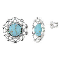 Boucles d'oreilles en argent et Turquoise