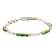 Bracelet en argent et Emeraude de Zambie (Gems en Vogue)