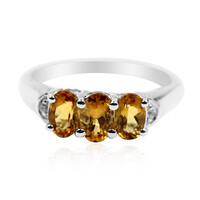 Bague en argent et Scapolite cognac