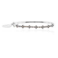 Bracelet en argent et Zircon cognac