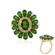 Bague en argent et Diopside de Russie