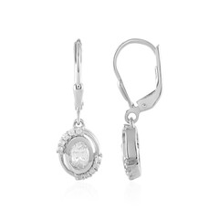 Boucles d'oreilles en argent et Saphir blanc