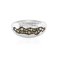 Bague en argent et Diamant champagne I2 (de Melo)