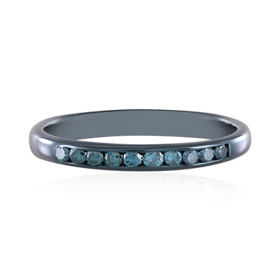 Bague en argent et Diamant bleu I2