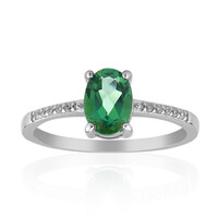 Bague en argent et Topaze vert papillon