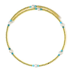 Collier ras du cou en acier et Turquoise (Riya)