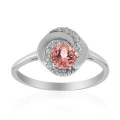 Bague en argent et Tourmaline rose du Nigéria