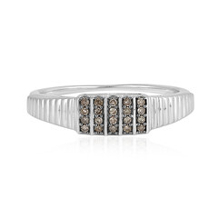 Bague pour homme en argent et Diamant chocolat I2