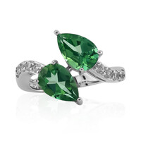 Bague en argent et Topaze vert papillon