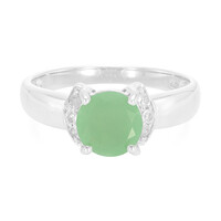 Bague pour homme en argent et Calcédoine verte