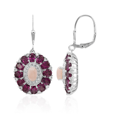 Boucles d'oreilles en argent et Opale rose