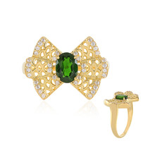 Bague en argent et Diopside de Russie