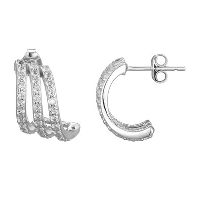 Boucles d'oreilles en argent et Topaze blanche