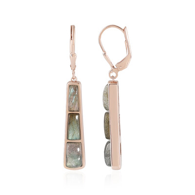 Boucles d'oreilles en argent et Labradorite verte de Maniry (KM by Juwelo)