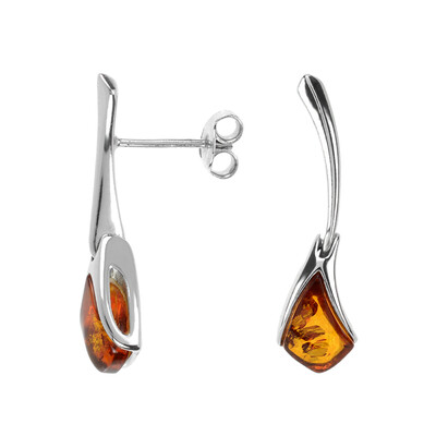 Boucles d'oreilles en argent et Ambre baltique (dagen)