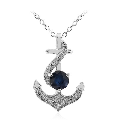 Collier en argent et Saphir bleu