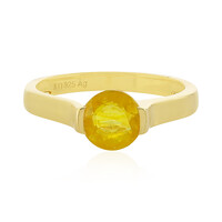 Bague en argent et Saphir jaune de Madagascar