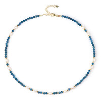 Collier en argent et Apatite bleu néon (Riya)