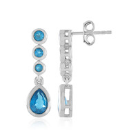 Boucles d'oreilles en argent et Apatite bleu néon