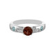 Bague en argent et Zircon rouge