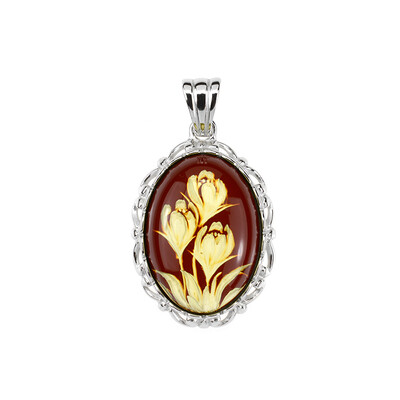 Pendentif en argent et Ambre baltique (dagen)