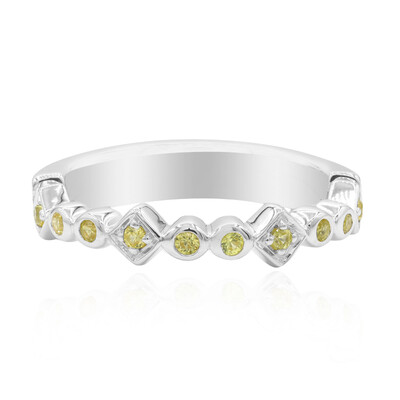 Bague en argent et Saphir jaune