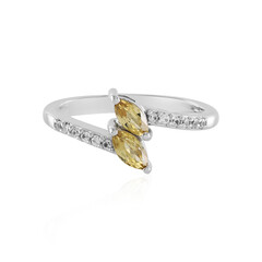 Bague en argent et Zircon jaune