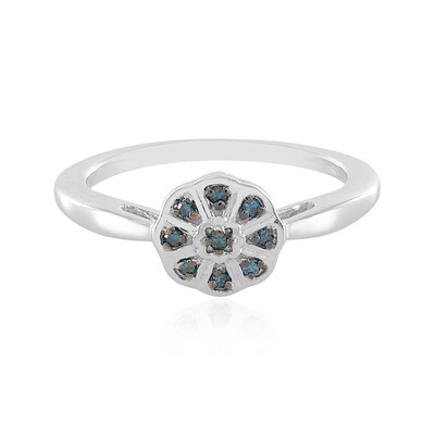 Bague en argent et Diamant bleu I2