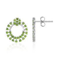 Boucles d'oreilles en argent et Diopside de Russie