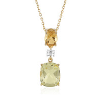 Collier en argent et Quartz citron