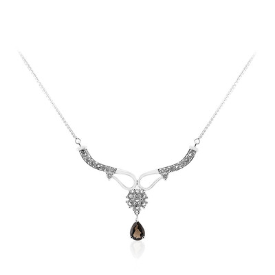 Collier en argent et Quartz fumé