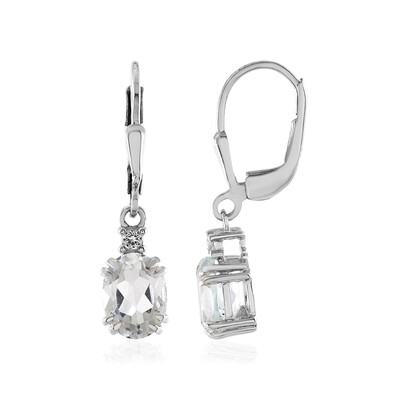 Boucles d'oreilles en argent et Topaze blanche