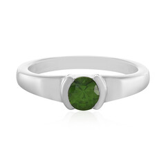 Bague en argent et Zircon de Ceylan vert