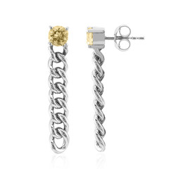 Boucles d'oreilles en argent et Béryl jaune