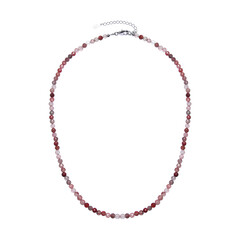 Collier en argent et Andésine rouge