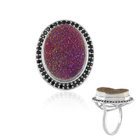 Bague en argent et Agate étincelante mystique