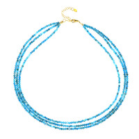 Collier en argent et Apatite bleu néon