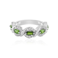 Bague en argent et Diopside de Russie(Adela Silber)