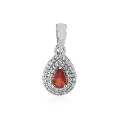 Pendentif en argent et Saphir rouge du soir