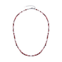 Collier en argent et Andésine rouge