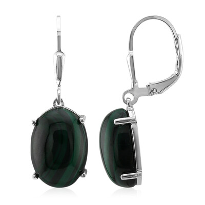 Boucles d'oreilles en argent et Malachite