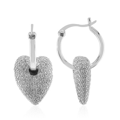 Boucles d'oreilles en argent et Zircon (M de Luca)