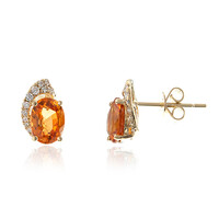 Boucles d'oreilles en or et Grenat mandarine (CIRARI)