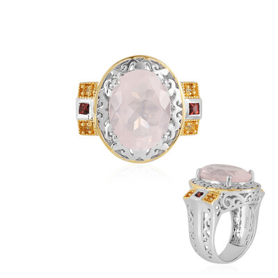 Bague en argent et Quartz rose